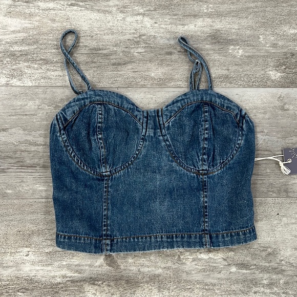 🎄[4x$50] Denim Bustier Top - Picture 2 of 8